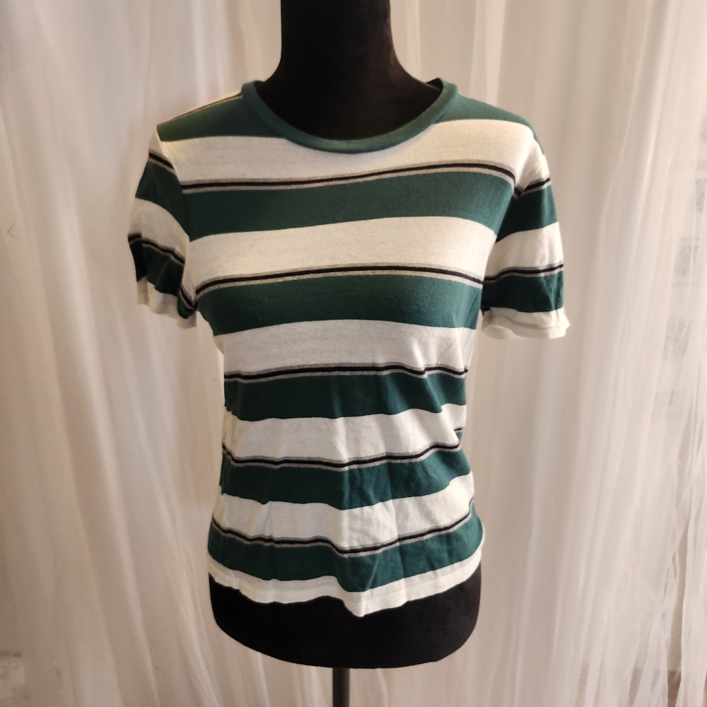 Tilly's Striped Tee Green And White